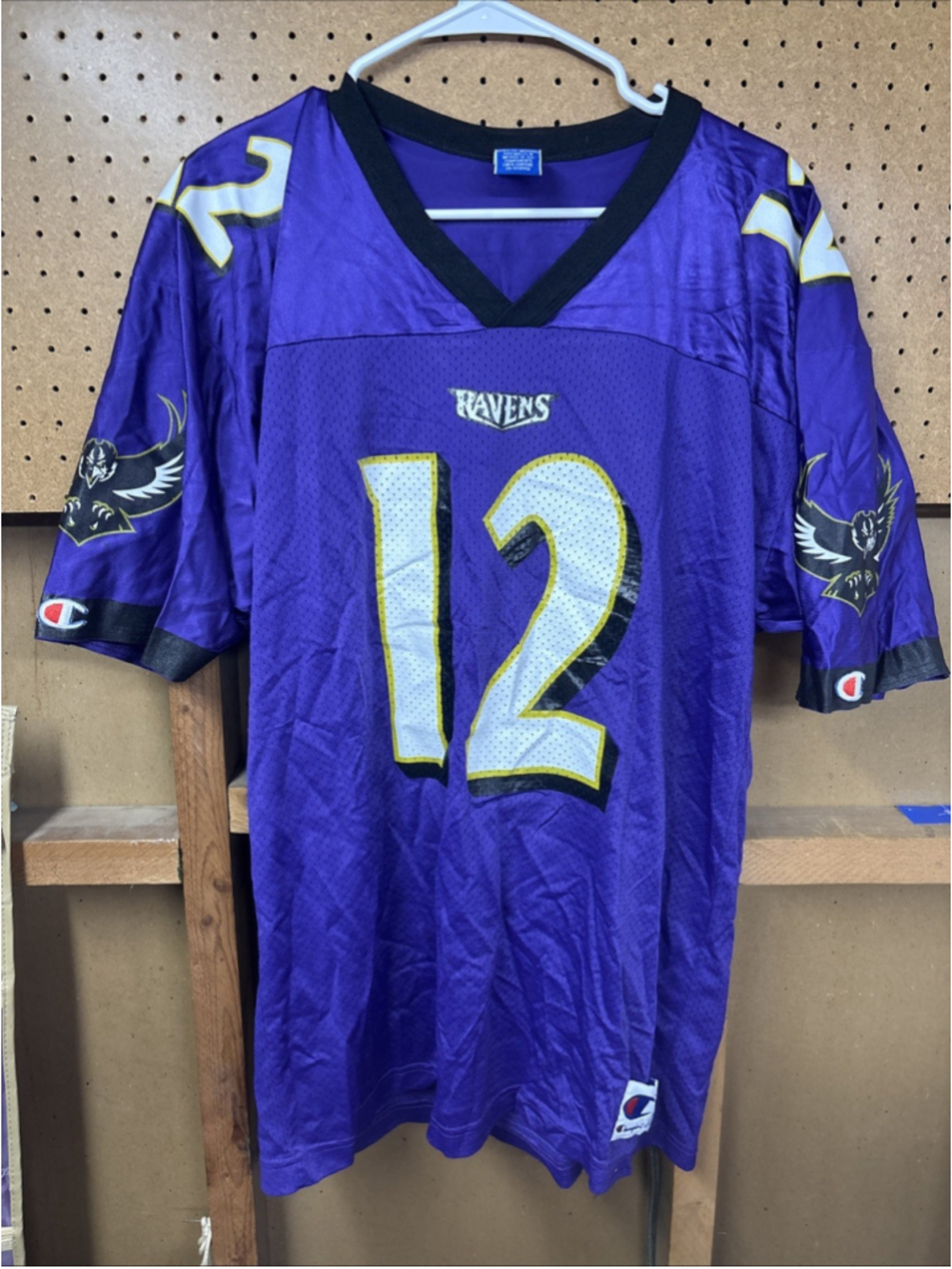 Baltimore Ravens Vinny Testaverde #12 Purple Champion Jersey Size 44 VTG